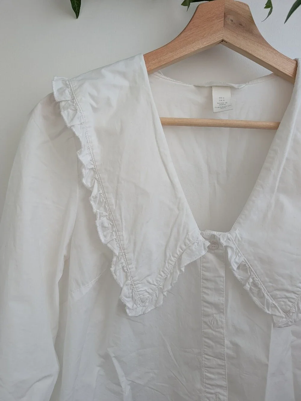H&M 100% Cotton Peter Pan Collar Shirt - Picture 2 of 5